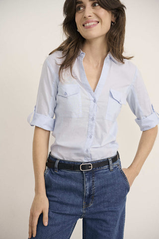 Part Two Long Sleeved Shirt Light Blue Cortnia - MMJs Fashion