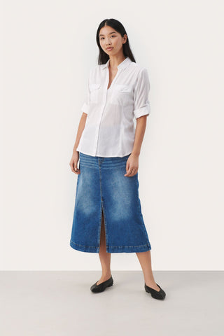 Part Two Long Sleeved Shirt White Cortnia - MMJs Fashion