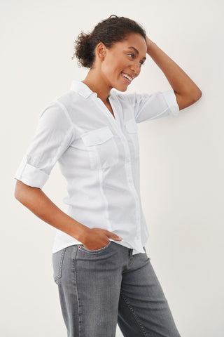 Part Two Long Sleeved Shirt White Cortnia - MMJs Fashion