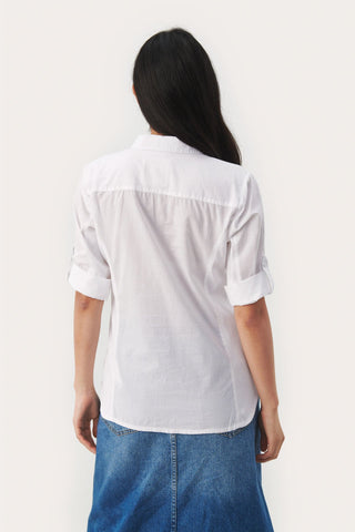 Part Two Long Sleeved Shirt White Cortnia - MMJs Fashion