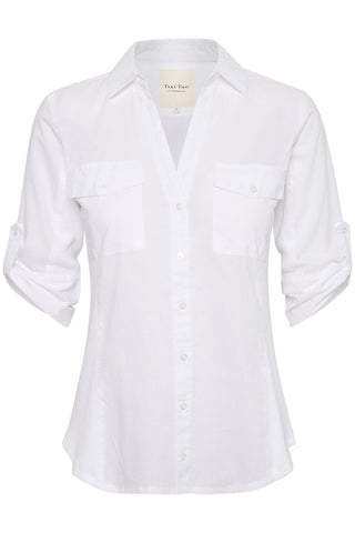 Part Two Long Sleeved Shirt White Cortnia - MMJs Fashion