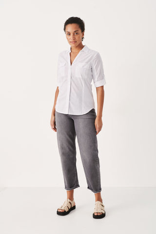 Part Two Long Sleeved Shirt White Cortnia - MMJs Fashion
