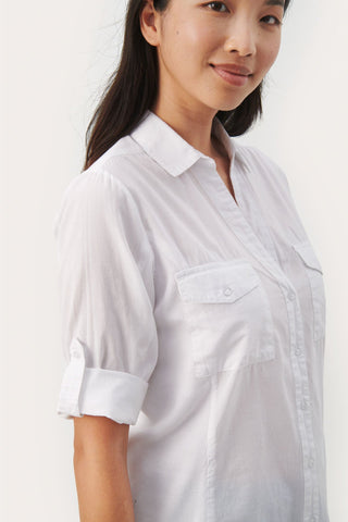 Part Two Long Sleeved Shirt White Cortnia - MMJs Fashion