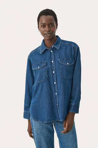 Part Two Medium Blue Denim Shirt Colette - MMJs Fashion