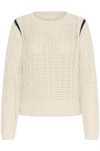 Part Two Open Knit Cotton Jumper Beige Selenia - MMJs Fashion