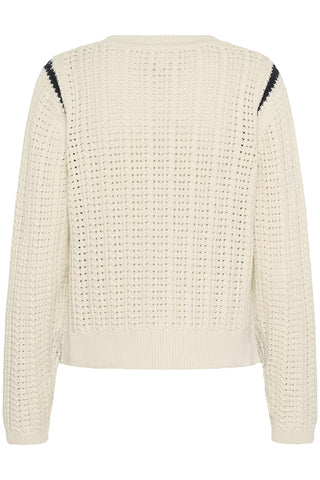 Part Two Open Knit Cotton Jumper Beige Selenia - MMJs Fashion