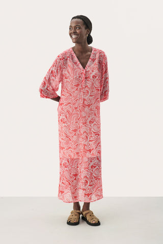 Part Two Paisley Print Maxi Dress Red Berit - MMJs Fashion