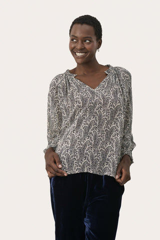 Part Two Paisley Print Top Brown Elsia - MMJs Fashion