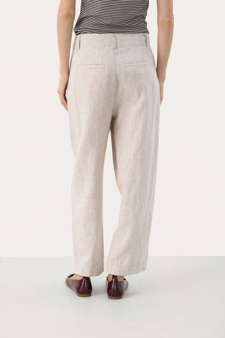 Part Two Pleat Front Trousers Beige Melange Nettas - MMJs Fashion