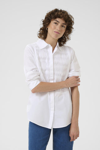 Part Two Pleated Shirt White Natinka - MMJs Fashion