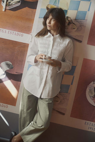 Part Two Pleated Shirt White Natinka - MMJs Fashion