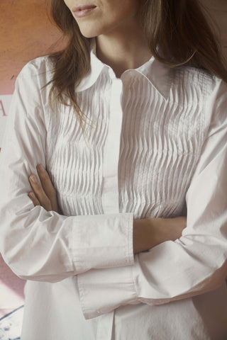 Part Two Pleated Shirt White Natinka - MMJs Fashion