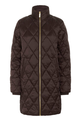 Part Two Quilted Coat Dark Brown Olilas - MMJs Fashion