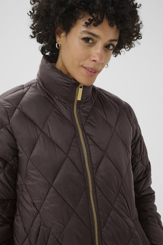 Part Two Quilted Coat Dark Brown Olilas - MMJs Fashion