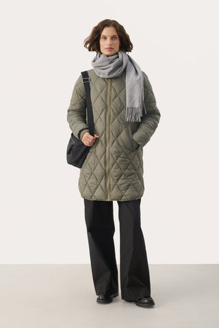 Part Two Quilted Coat Green Olilas - MMJs Fashion