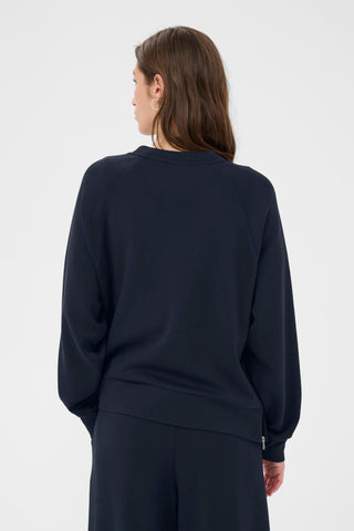 Part Two Raglan Sweatshirt Navy Blue Zola - MMJs Fashion