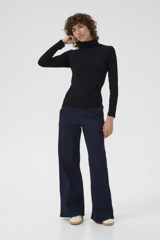 Part Two Roll Neck Top Black Efinas - MMJs Fashion