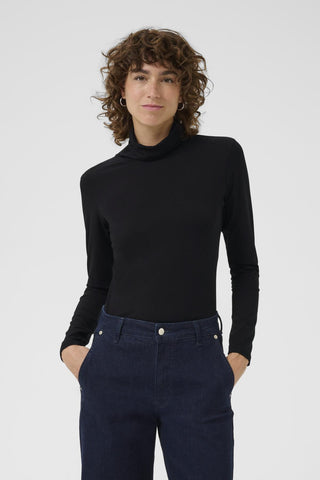 Part Two Roll Neck Top Black Efinas - MMJs Fashion