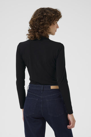 Part Two Roll Neck Top Black Efinas - MMJs Fashion