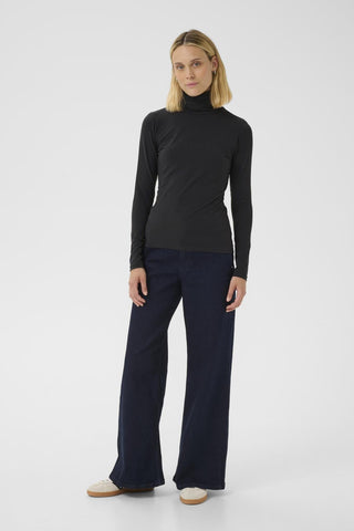 Part Two Roll Neck Top Navy Blue Efinas - MMJs Fashion