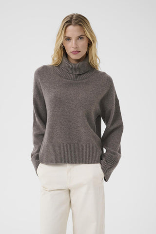 Part Two Roll Neck Wool Jumper Brown Corina - MMJs Fashion