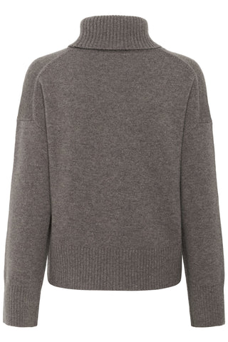 Part Two Roll Neck Wool Jumper Brown Corina - MMJs Fashion