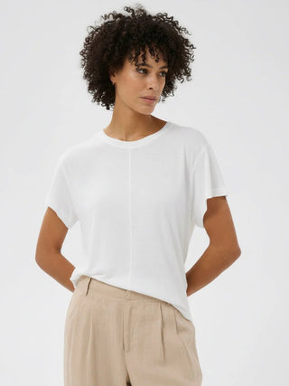 Part Two Round Neck Top White Anemona - MMJs Fashion