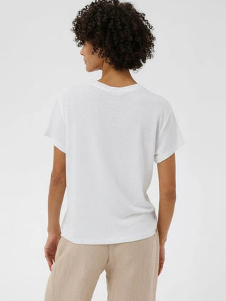 Part Two Round Neck Top White Anemona - MMJs Fashion
