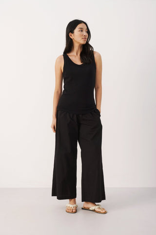 Part Two Round Neck Vest Top Black Arvida - MMJs Fashion