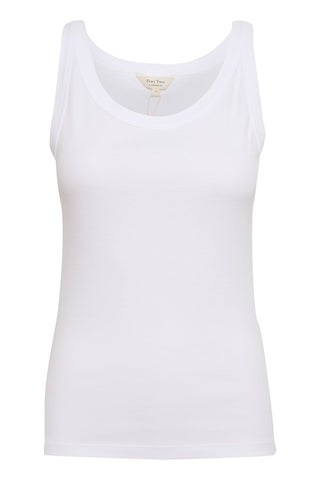 Part Two Round Neck Vest Top White Arvida - MMJs Fashion