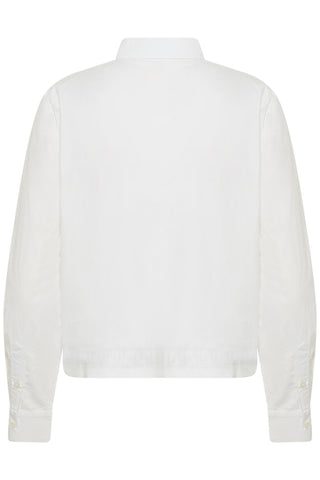 Part Two Ruffle Trim Blouse White Aneline - MMJs Fashion