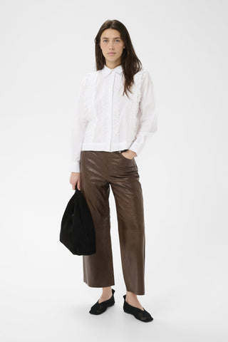 Part Two Ruffle Trim Blouse White Aneline - MMJs Fashion