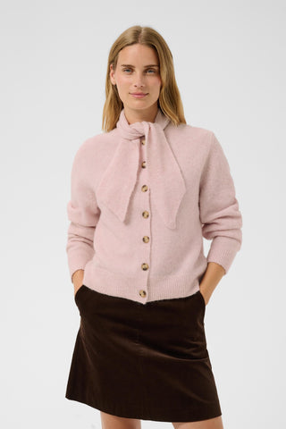 Part Two Scarf Collar Cardigan Light Pink Melange Chanie - MMJs Fashion