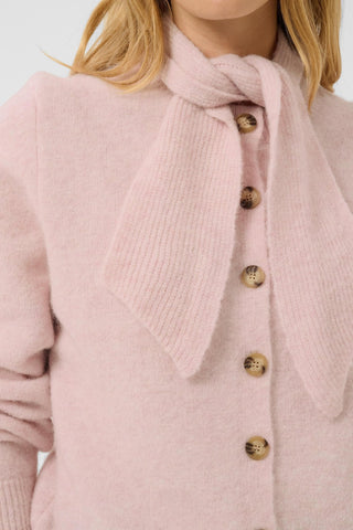 Part Two Scarf Collar Cardigan Light Pink Melange Chanie - MMJs Fashion