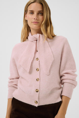Part Two Scarf Collar Cardigan Light Pink Melange Chanie - MMJs Fashion