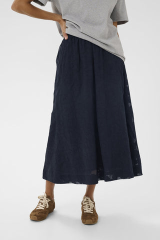 Part Two Sheer Floral Pattern Skirt Blue Zoya - MMJs Fashion