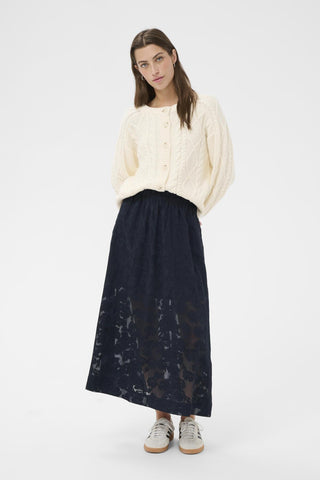 Part Two Sheer Floral Pattern Skirt Blue Zoya - MMJs Fashion