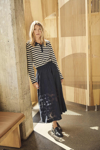 Part Two Sheer Floral Pattern Skirt Blue Zoya - MMJs Fashion