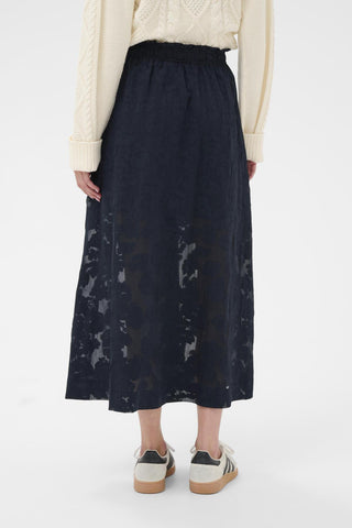 Part Two Sheer Floral Pattern Skirt Blue Zoya - MMJs Fashion