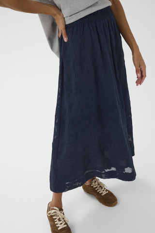 Part Two Sheer Floral Pattern Skirt Blue Zoya - MMJs Fashion