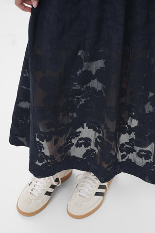Part Two Sheer Floral Pattern Skirt Blue Zoya - MMJs Fashion