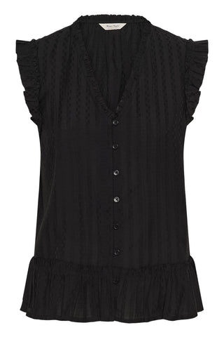 Part Two Short Sleeve Blouse Black Aneka - MMJs Fashion