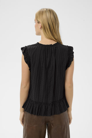 Part Two Short Sleeve Blouse Black Aneka - MMJs Fashion