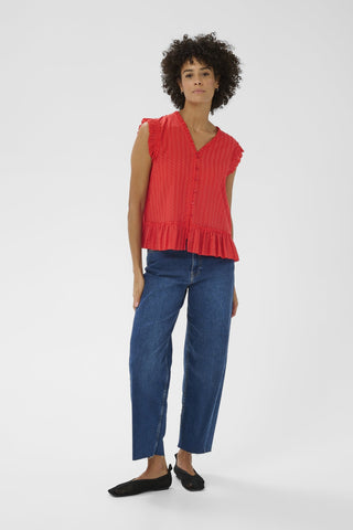 Part Two Sleeveless Blouse Red Aneka - MMJs Fashion