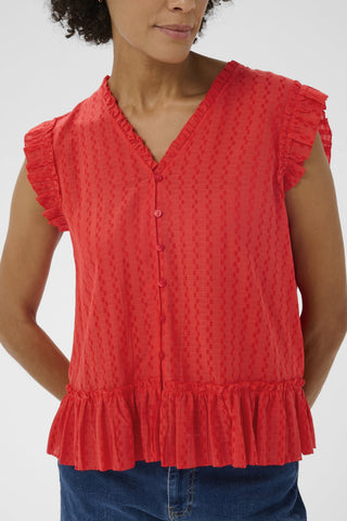 Part Two Sleeveless Blouse Red Aneka - MMJs Fashion