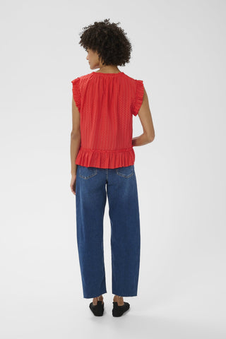 Part Two Sleeveless Blouse Red Aneka - MMJs Fashion