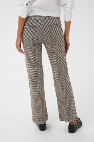 Part Two Small Check Jersey Trousers Brown Pontas - MMJs Fashion