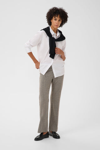 Part Two Small Check Jersey Trousers Brown Pontas - MMJs Fashion