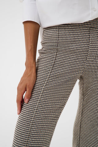 Part Two Small Check Jersey Trousers Brown Pontas - MMJs Fashion