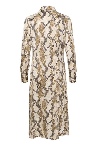 Part Two Snake Print Midi Dress Brown Lamiya - MMJs Fashion